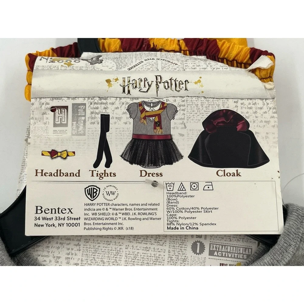 Bentex Harry Potter Toddler Costume Girl 12-18mo Halloween Dress Headband Tights